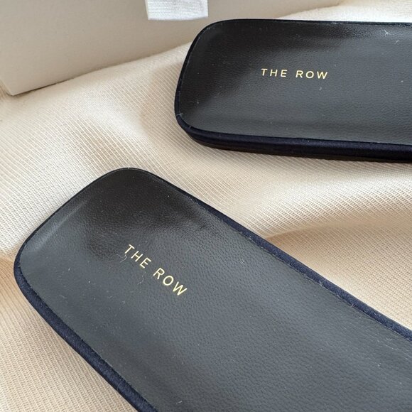 The Row "Milla" Satin Slides in Navy, size 39.5 - Picture 3 of 8